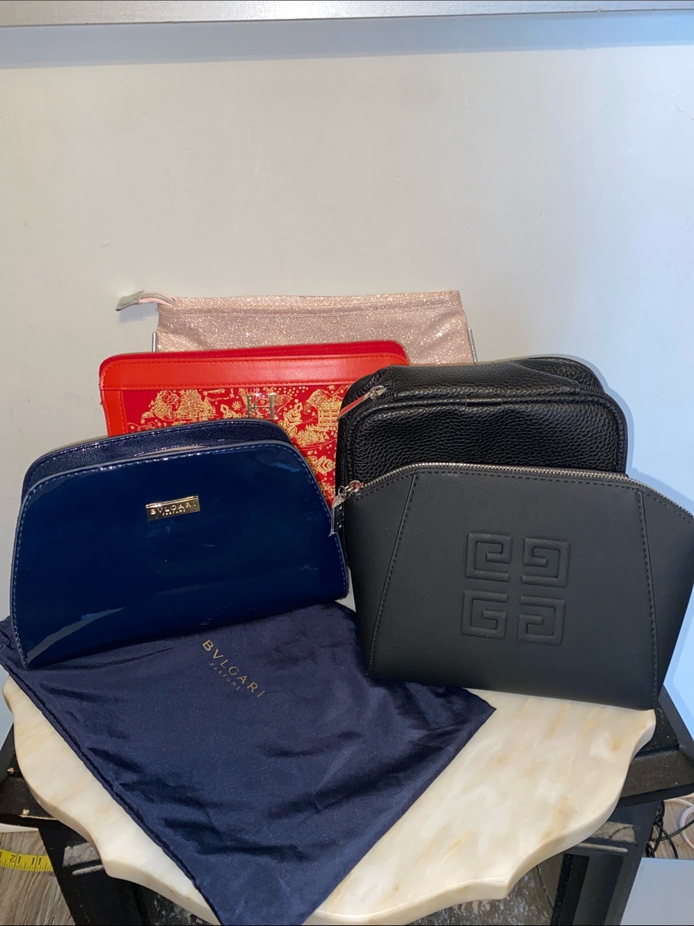 Bvlgari Givenchy Furla Carolina Herrera & Simon Chang Travel accessory case Lot